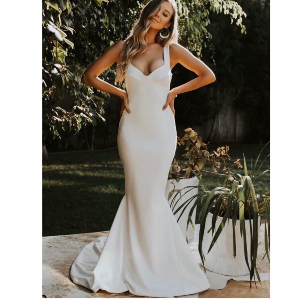 KATIE MAY Noel And Jean Va Va Voom White Ivory Mermaid Wedding Gown